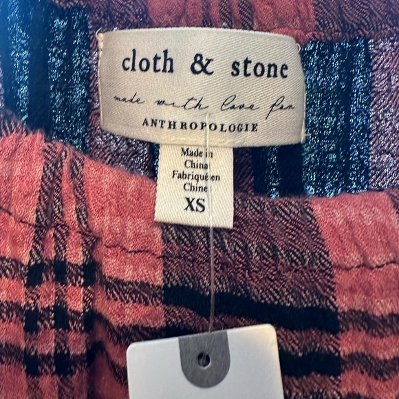 Cloth and Stone by Anthropologie mini dress. Red/black plaid. Size XS. - Picture 5 of 6